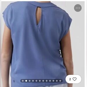 NWT Athleta Girl All-Around Tee Short Sleeve Cut Out Back Blue Sz XS/6